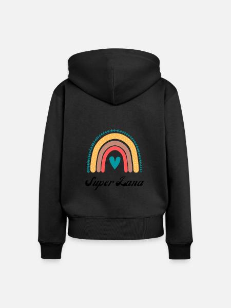 Super Lana - Frauen Premium Bio Zip Hoodie - Schwarz