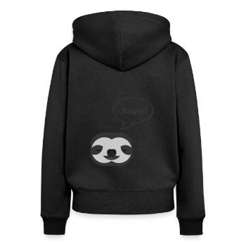 Non! Conception de paresseux amusant pour les opposants - Sweat à capuche zippé Premium bio Femme - noir - Dos - Julia (174cm)
