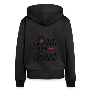 Papa est le meilleur / humour papa - Sweat à capuche zippé Premium bio Femme - noir - Dos - Julia (174cm)