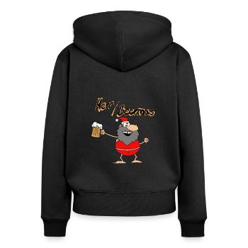 Merry Beermas - Frauen Premium Bio Zip Hoodie - Schwarz - Hinten - Julia (174cm)