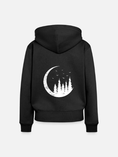 Landschaft Halbmond - Frauen Premium Bio Zip Hoodie - Schwarz