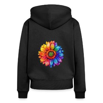 Colorful Flowers-LGBT Pride - Women's Premium Organic Zip Hoodie - black - Back - Julia (174cm)