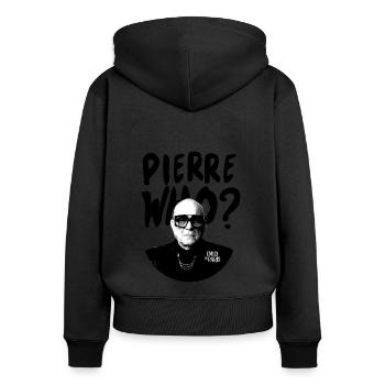 Emily In Paris Pierre Who? Noir - Sweat à capuche zippé Premium bio Femme - noir - Dos - Julia (174cm)