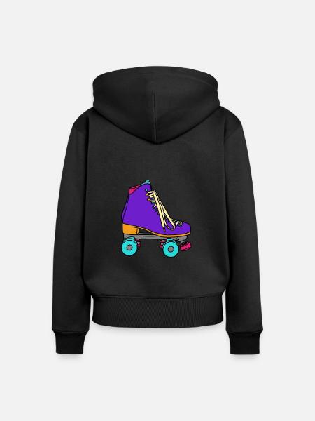 Rollschuh - Frauen Premium Bio Zip Hoodie - Schwarz