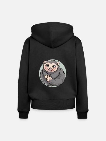Langsame Loris - Frauen Premium Bio Zip Hoodie - Schwarz