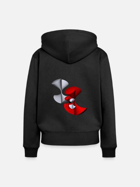 Shirt mit Mathe-Design - Frauen Premium Bio Zip Hoodie - Schwarz