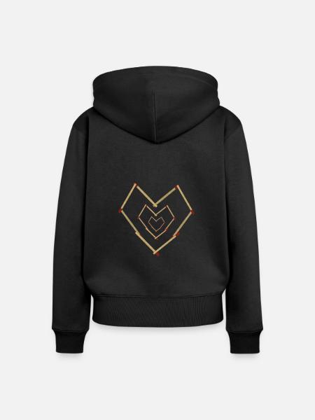 Streichhölzer - Frauen Premium Bio Zip Hoodie - Schwarz