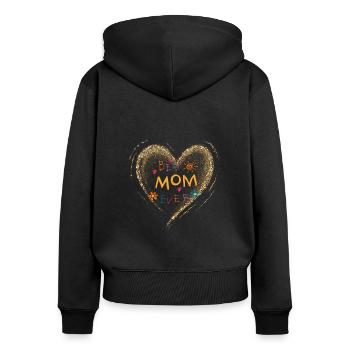 Best mom - Women's Premium Organic Zip Hoodie - black - Back - Julia (174cm)