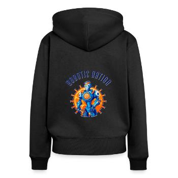 Robotic Nation - Women's Premium Organic Zip Hoodie - black - Back - Julia (174cm)