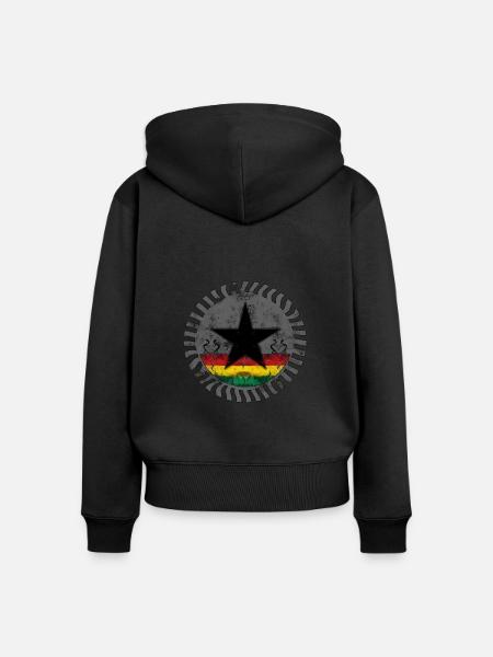 roots reggae star - Frauen Premium Bio Zip Hoodie - Schwarz