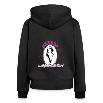 chubby-femme ronde - Sweat à capuche zippé Premium bio Femme - noir - Dos - Julia (174cm)