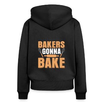 Les boulangers vont faire cuire des biscuits pâtisseries au gâteau - Sweat à capuche zippé Premium bio Femme - noir - Dos - Julia (174cm)