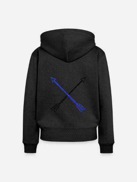 Pfeile - Frauen Premium Bio Zip Hoodie - Schwarz