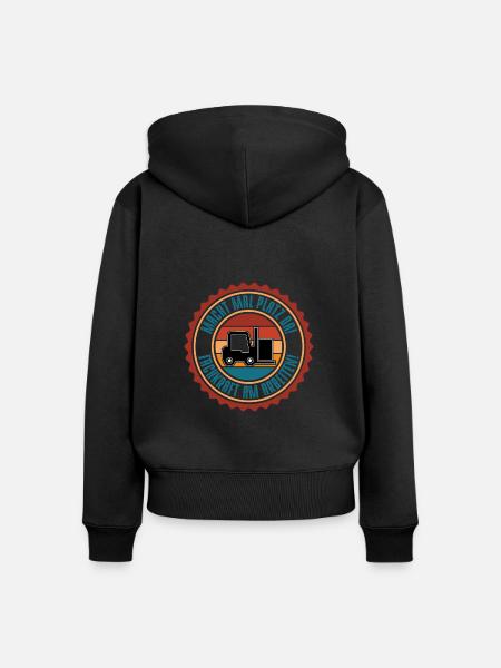 Stapler Fahrer - Frauen Premium Bio Zip Hoodie - Schwarz