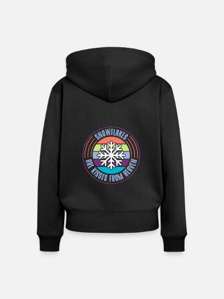 Schneeflocke - Frauen Premium Bio Zip Hoodie - Schwarz