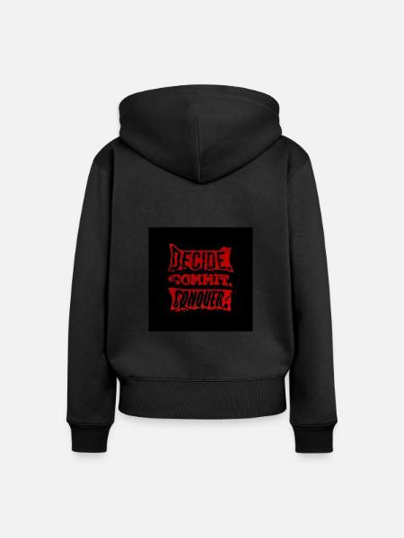 Motivation - Frauen Premium Bio Zip Hoodie - Schwarz