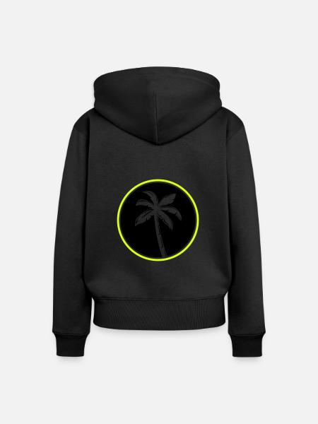 palme - Frauen Premium Bio Zip Hoodie - Schwarz