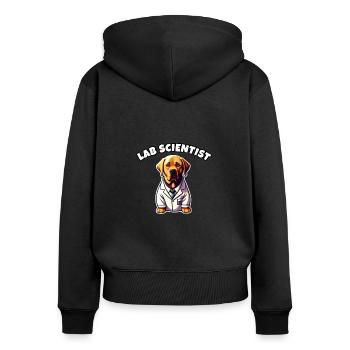 Scientifique De Laboratoire Drôle Labrador Jeu De Mots Science Chien - Sweat à capuche zippé Premium bio Femme - noir - Dos - Julia (174cm)