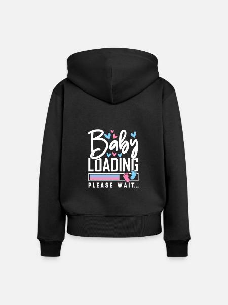 Baby Loading Please Wait - Frauen Premium Bio Zip Hoodie - Schwarz