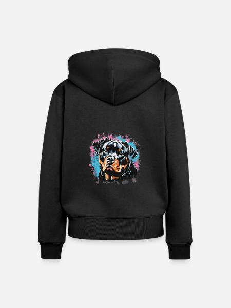 Rottweiler Graffiti Look - Frauen Premium Bio Zip Hoodie - Schwarz