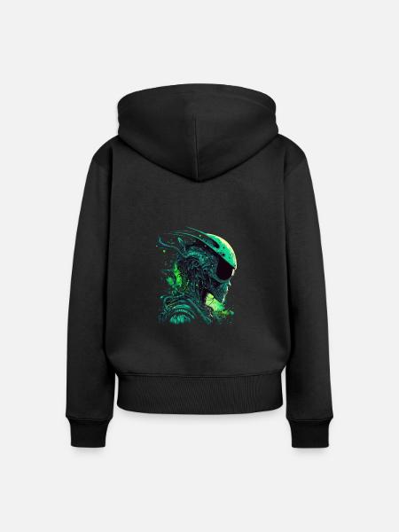 Außerirdischer Raum - Frauen Premium Bio Zip Hoodie - Schwarz