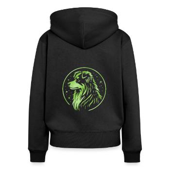Dream dog Aussie green - Women's Premium Organic Zip Hoodie - black - Back - Julia (174cm)