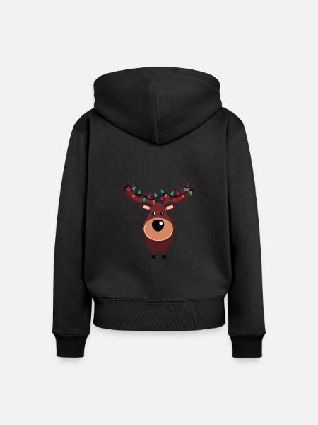 Rentier - Frauen Premium Bio Zip Hoodie - Schwarz