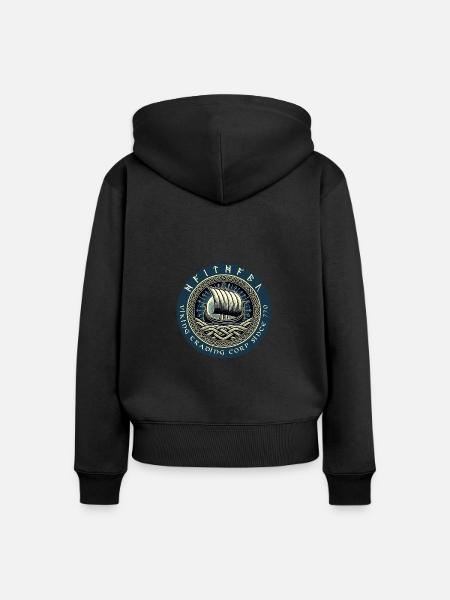 Haithabu Viking Trading - Frauen Premium Bio Zip Hoodie - Schwarz