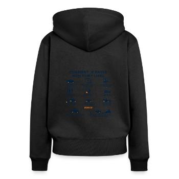 Tracteur Humour Agriculteur Paysan Fermier bleu - Sweat à capuche zippé Premium bio Femme - noir - Dos - Julia (174cm)
