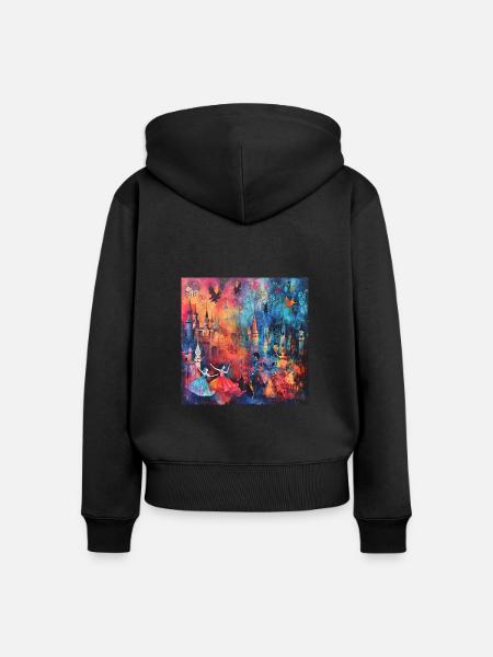 Märchennacht - Frauen Premium Bio Zip Hoodie - Schwarz