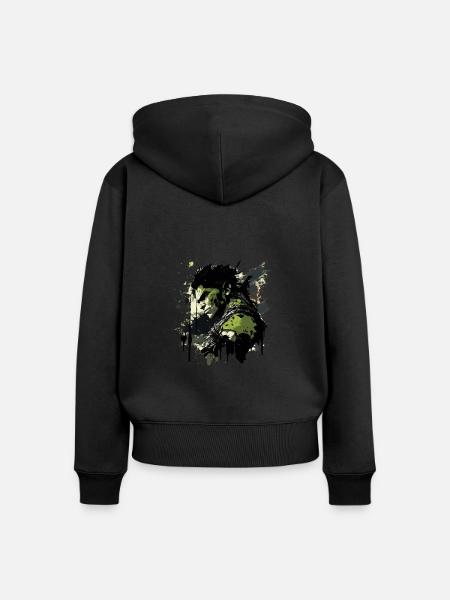 Menschenfresser - Frauen Premium Bio Zip Hoodie - Schwarz