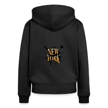 New York Vibe - Women's Premium Organic Zip Hoodie - black - Back - Julia (174cm)
