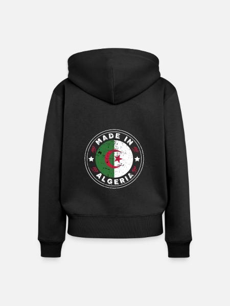 Made in Algerien - Geschenkidee Algerien - Frauen Premium Bio Zip Hoodie - Schwarz
