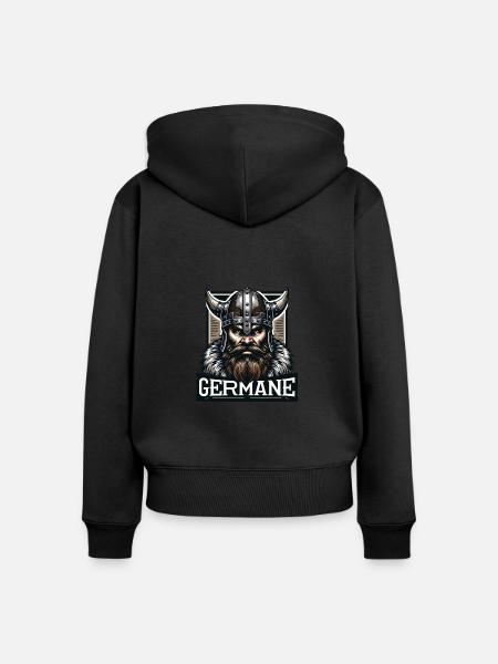 GERMANE - Frauen Premium Bio Zip Hoodie - Schwarz