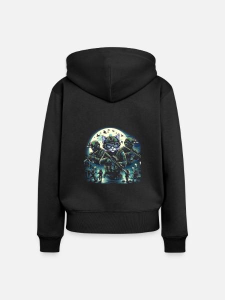 Spezielle Schnurren - Frauen Premium Bio Zip Hoodie - Schwarz