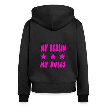 Berlin - Women's Premium Organic Zip Hoodie - black - Back - Julia (174cm)
