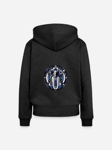 Merlin - Frauen Premium Bio Zip Hoodie - Schwarz
