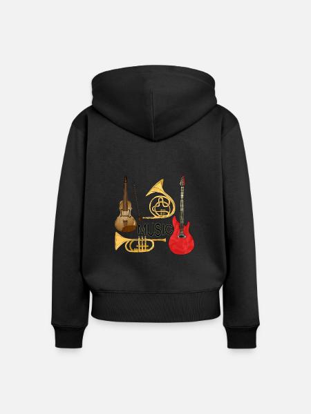 Musikinstrumente - Frauen Premium Bio Zip Hoodie - Schwarz