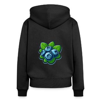Blueberries Berries - Women's Premium Organic Zip Hoodie - black - Back - Julia (174cm)