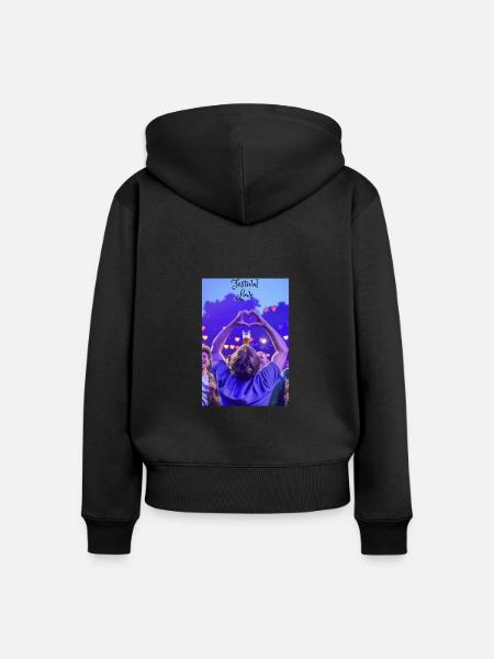Festival Love - Frauen Premium Bio Zip Hoodie - Schwarz