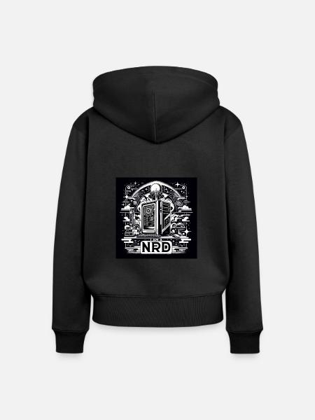 Nerd Stolz Black&White - Frauen Premium Bio Zip Hoodie - Schwarz
