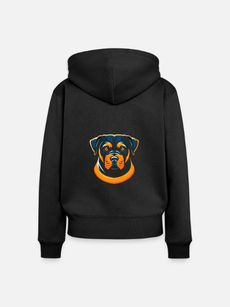 dog - Frauen Premium Bio Zip Hoodie - Schwarz