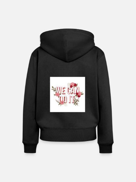 We can Do it - Frauen Premium Bio Zip Hoodie - Schwarz