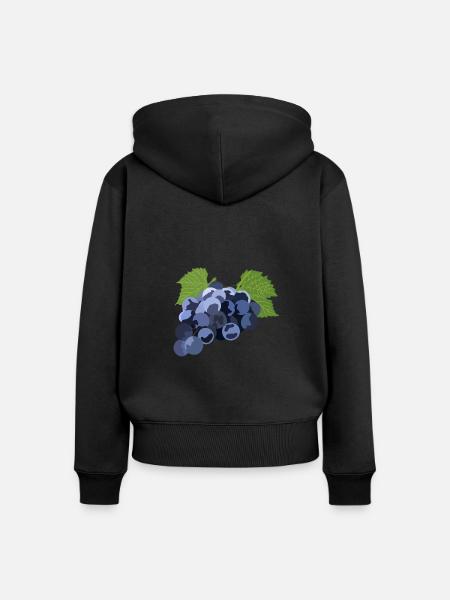 Trauben - Frauen Premium Bio Zip Hoodie - Schwarz