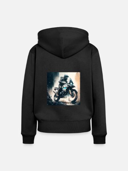 Enduro Tour 2 - Frauen Premium Bio Zip Hoodie - Schwarz