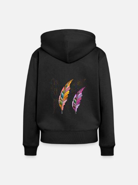 Feder - Frauen Premium Bio Zip Hoodie - Schwarz