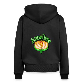 anneliese2 - Women's Premium Organic Zip Hoodie - black - Back - Julia (174cm)
