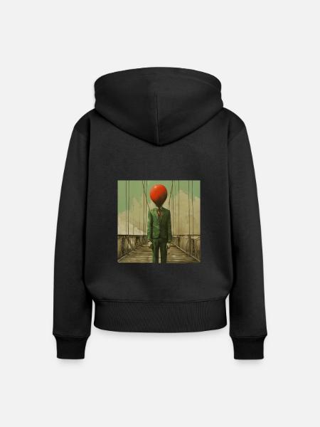 Luftballon - Frauen Premium Bio Zip Hoodie - Schwarz