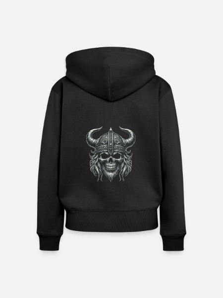 Tapferkeit der Wikinger - Frauen Premium Bio Zip Hoodie - Schwarz