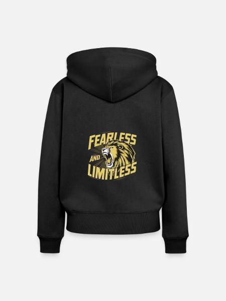 FURCHTLOS UND GRENZENLOS - Frauen Premium Bio Zip Hoodie - Schwarz